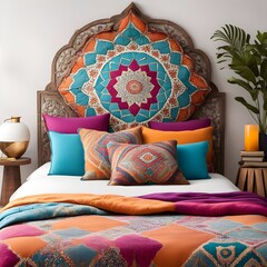 interior design of a bohemian bedroom