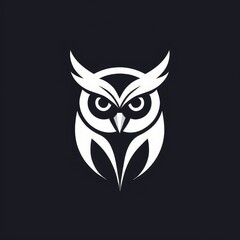Fototapeta premium owl face logo on white background,owl on a white background