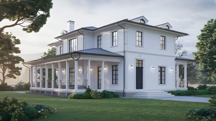 Fototapeta premium external 3d render of an american villa