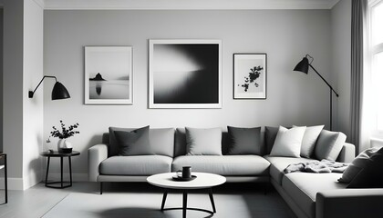 Photo interior modern design room 3d illustration