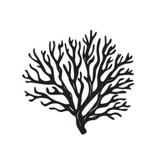 Naklejka premium Coral in cartoon, doodle style . Image for t-shirt, web, mobile apps and ui. Isolated 2d vector illustration in logo, icon, sketch style, Eps 10, black and white. AI Generative