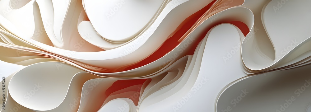 Aufkleber 8. abstract composition of overlapping paper cutouts forming a dynamic, fluid 3d effect