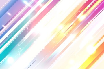 A white background with colorful diagonal lines and light effects, creating an abstract illustration style.
