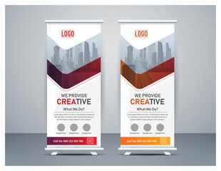 Corporate Roll Up Banner template design. Business roll up vector layout design.