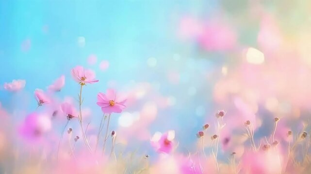 Cosmos swaying in the breeze 4K background material for loop playback