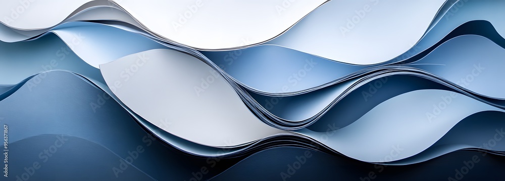 Aufkleber 8. abstract composition of overlapping paper cutouts forming a dynamic, fluid 3d effect