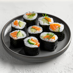 Contemporary Maki Roll on Elegant Black Plate