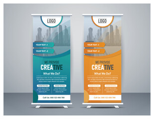Corporate Roll Up Banner template design. Modern roll up vector layout design. Banner