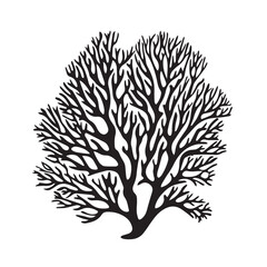 Coral in cartoon, doodle style . Image for t-shirt, web, mobile apps and ui. Isolated 2d vector illustration in logo, icon, sketch style, Eps 10, black and white. AI Generative