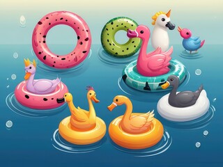 Naklejka premium set of cartoon monsters