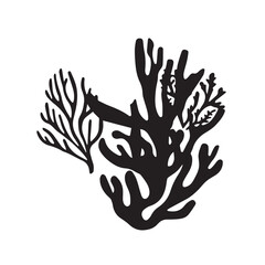 Obraz premium Coral in cartoon, doodle style . Image for t-shirt, web, mobile apps and ui. Isolated 2d vector illustration in logo, icon, sketch style, Eps 10, black and white. AI Generative