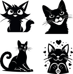 Aegean cat silhouette on white background