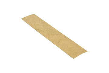 The rectangular piece of the inside of the beige leather is isolated.