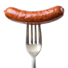 sausage on a fork