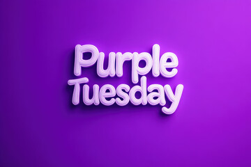  words purple tuesday on a purple background, promoting awareness and support for disabled individuals