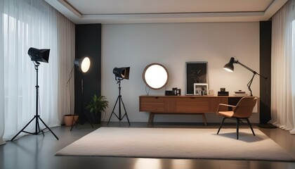 Photo interior modern design room 3d illustration