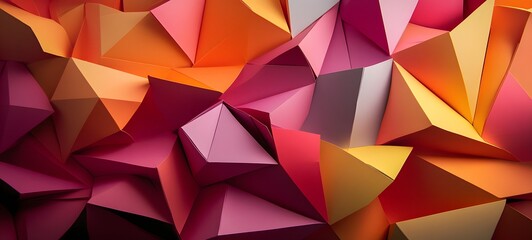 Obraz premium 46. A burst of geometric paper shapes creating a layered, three-dimensional design with intricate shadows and textures