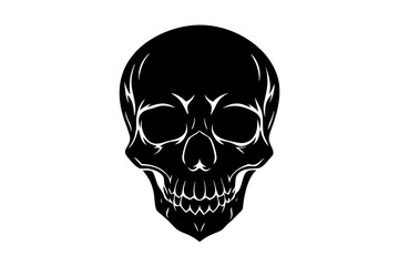 Skull, bone, halloween icon. Vector illustration, flat design.