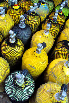 Scuba Diver Compressed Air Tanks