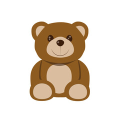 Bear cub. Cartoon cute wild animal. Simple vector drawing of a bear cub in a sitting position on a white background. Used for web design and printing.