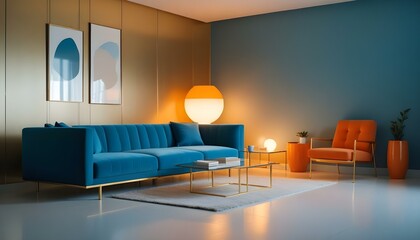 Photo interior modern design room 3d illustration