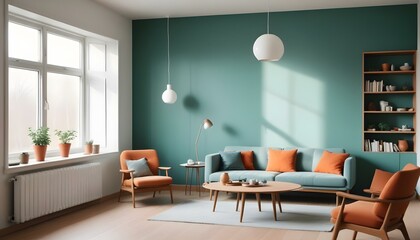 Photo interior modern design room 3d illustration