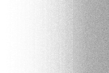 Vertical black parallel gradient noise stipple lines on a white background. Minimalist abstract halftone grain stripes pattern. Gradient pointillism dot work texture. Vector illustration