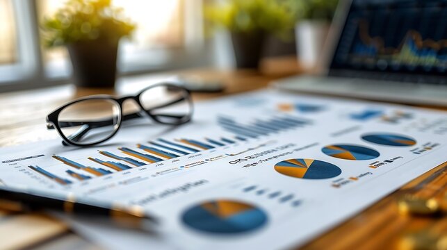 Detailed business plan layout with elements showing market analysis customer retention and financial forecasting clear and precise no people focused on strategy