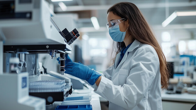 Biotech Engineer Working on a DNA Sequencing Machine