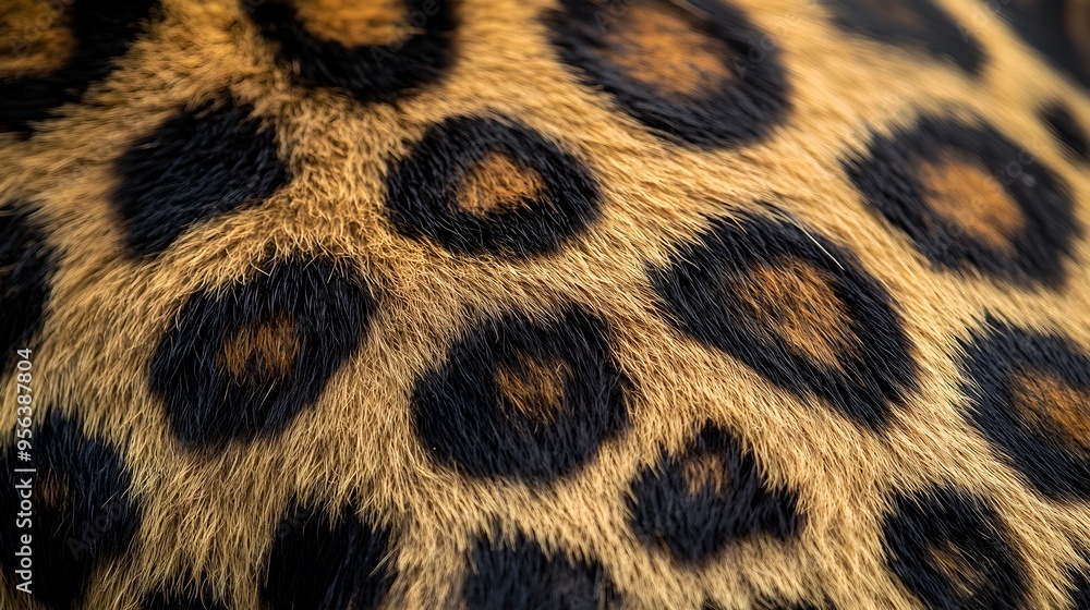 Aufkleber exquisite macro photography showcasing the intricate rosette patterns and rich textures of a leopard