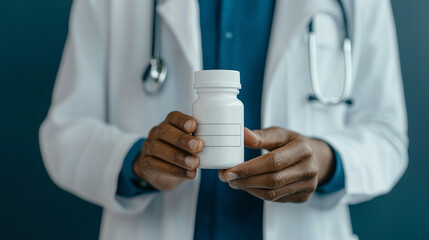 Doctor Holding a Prescription Bottle