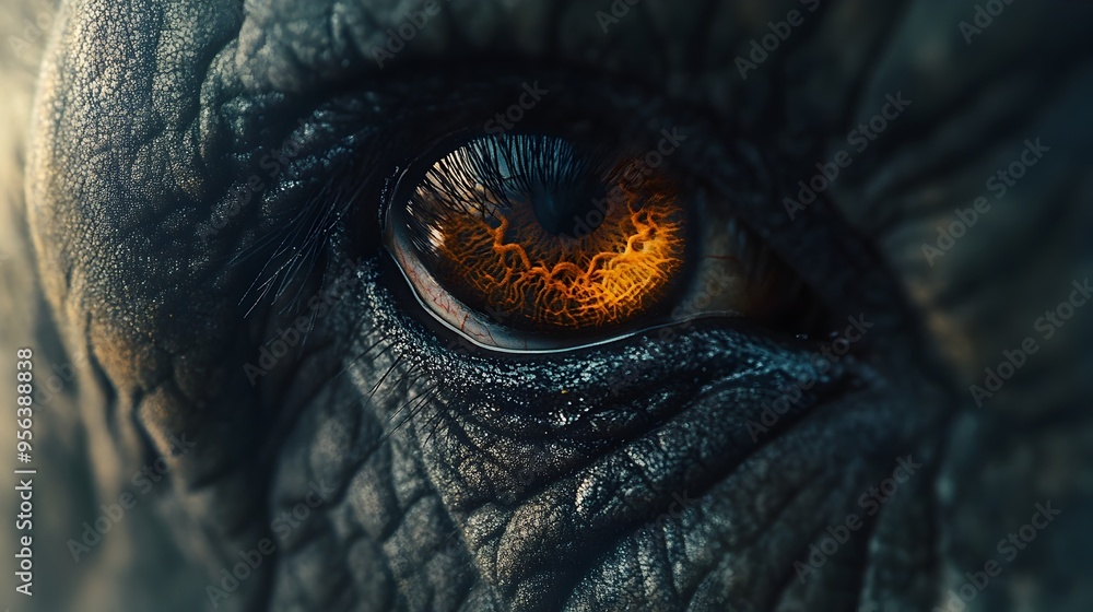 Aufkleber mesmerizing macro photography showcasing the intricate details and captivating beauty of an elephant