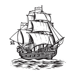 Happy Columbus day vector silhouette