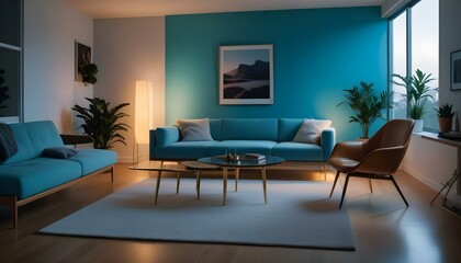 Photo interior modern design room 3d illustration