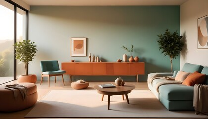 Fototapeta premium Photo interior modern design room 3d illustration