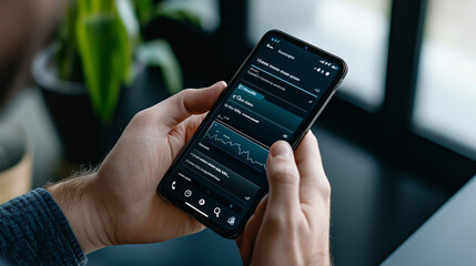 Mobile Banking App Interface on a Smartphone