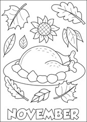 november season coloring book page
