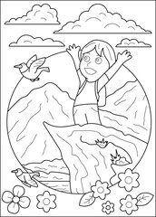 cliff season coloring book page