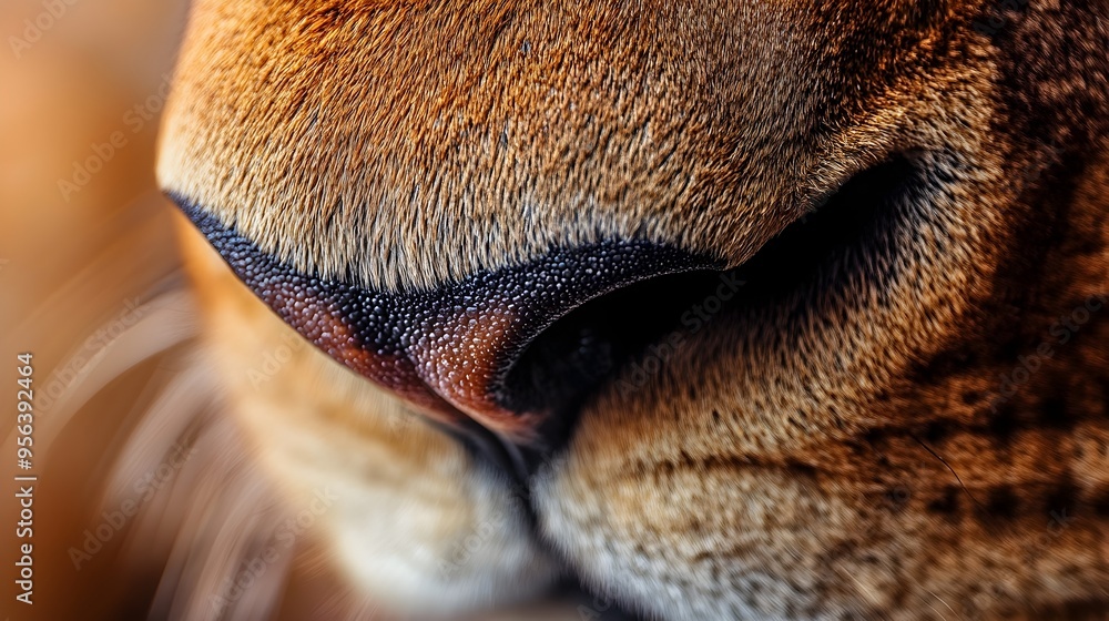 Aufkleber captivating macro photography showcasing the exquisite texture and details of a lion s powerful nose