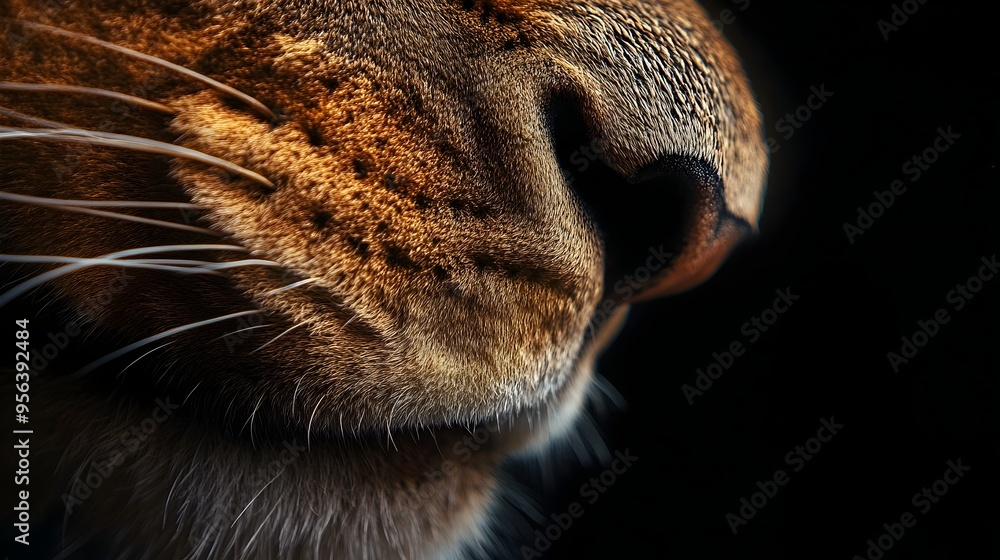 Poster stunning macro photography of a lion s nose showcasing intricate textures patterns and the sheer pow