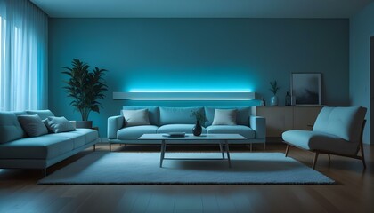 Photo interior modern design room 3d illustration