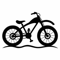 Snow bike Black silhouette