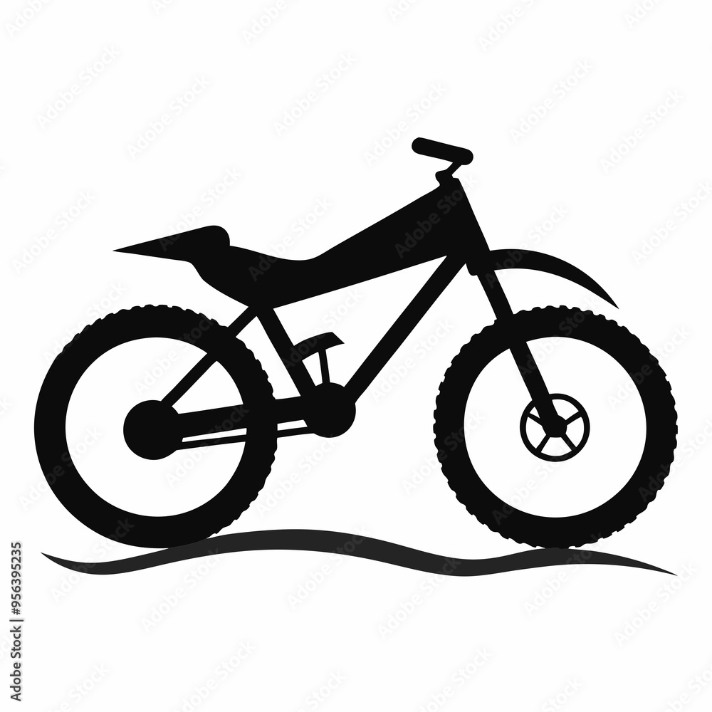 Poster snow bike black silhouette