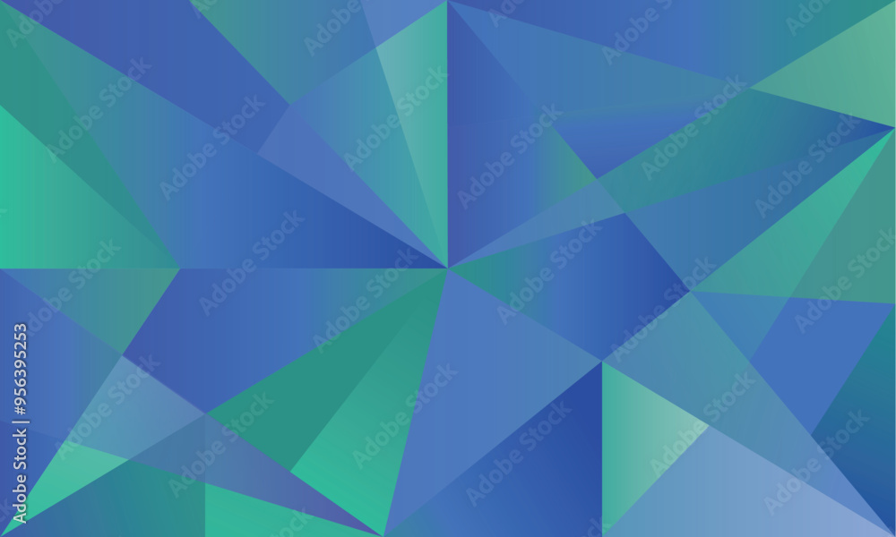 Wall mural colorful abstract polygonal background with blue gradients