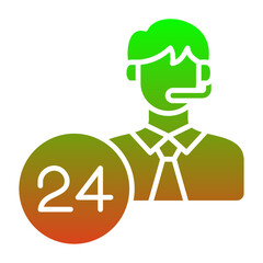 24 Hours Support Icon