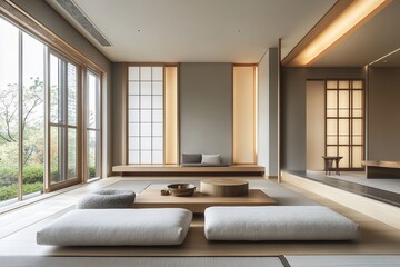 Japandi-style minimalist design in a modern living room.