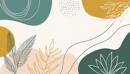 Colorful flowers and leaves poster background vector illustration. Exotic plants, branches, flowers and leaves art print for beauty, fashion and natural 