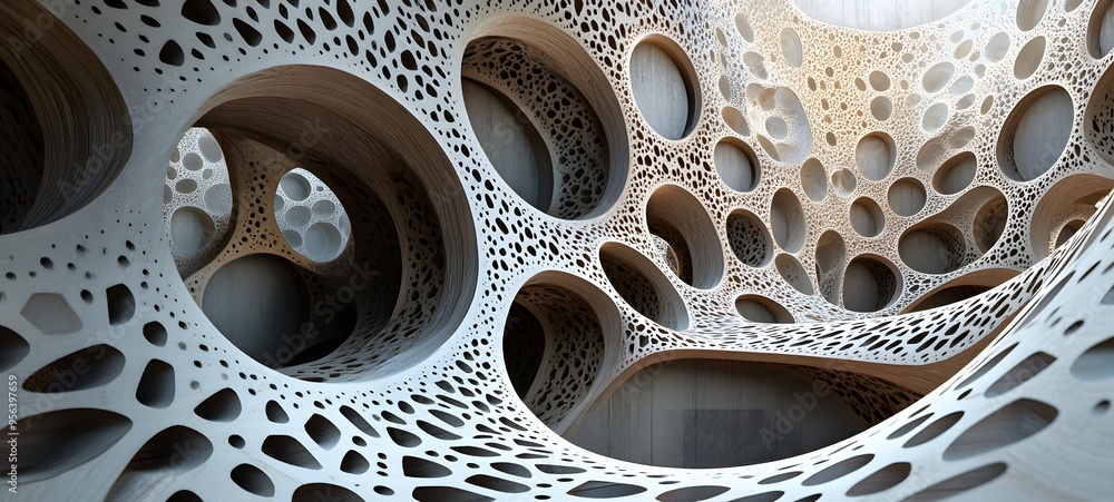 Aufkleber 19. geometric shapes with intricate cut details layered to form a complex, three-dimensional abstrac