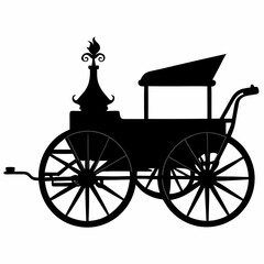 Fototapeta premium Draisine Black silhouette