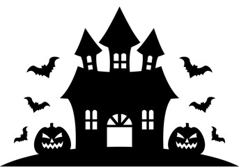 Halloween Vinyl Decal for Window, Halloween Scene Illustration 